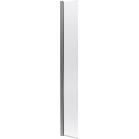 Nuie Wet Room Concealed Hinged Flipper Panel 1850mm High x 300mm Wide 8mm Glass - Brushed Pewter (1/2)