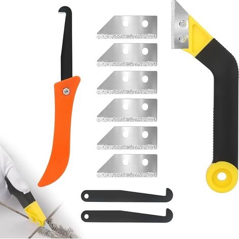 Gasket Scraper, Saw Knife Joint Scraper Tool with Replacement Blades, Joint Tile Scraper for Bathroom, Tiles, Kitchen (1/5)