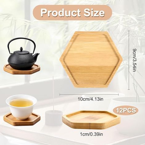 Wooden Mosaic Coasters, Square Bamboo Coasters (1/2)