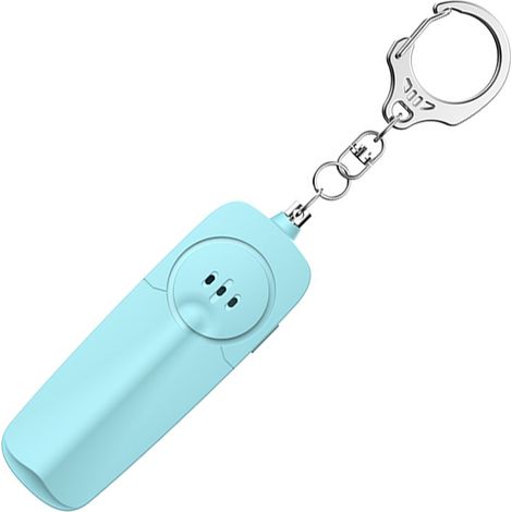 Porte-clés alarme personnelle 130 dB pour femme, alarme d'urgence avec lumière LED brillante pour enfants et personnes âgées, bleu ciel (1/2)