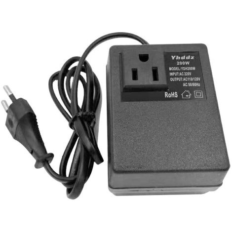 Convertisseur de Tension Adaptateur Alimentation 200W, 220V à 110V, Adaptateur de Voyage, Prise EU (1/3)