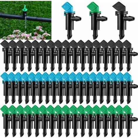 Set mit 50 Tropfbewässerungssprinklern in 3 Größen für Garten, Rasen, Bäume und Sträucher - KZQ