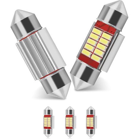Ampoule Led Festoon - 31 mm - 12 V - 180 lm - Blanc Xénon 6000 K - Pour Éclairage Intérieur Voiture - Lot De 6 (1/5)