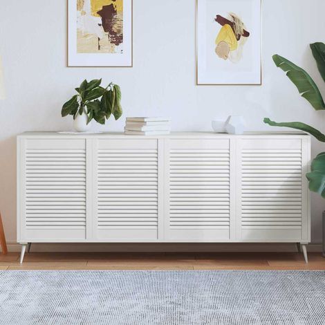 vidaXL Portes d'armoire à persiennes 4 pcs blanc 69x49,4 cm pin massif (1/5)