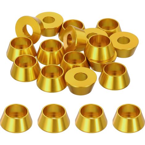 20 Pièces Rondelles à Tête Fraisée, Rondelles de Tasse M8 x 19.8 mm, Rondelle Fraisée, Rondelle Boulon En Aluminium Pour vis à tête, tige filetée, Accessoires Mécaniques, Or (1/5)