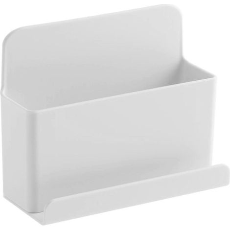 Boîte de rangement murale, support de télécommande blanc en ABS, organisateur gain de place, installation sans outil, 2 tailles pour la maison (1/5)
