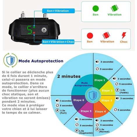 Collier anti-aboiements, version 2020, avec vibrations, sons et chocs électriques, collier de module de détection intelligent des aboiements pour grands, moyens et petits chiens (1/4)