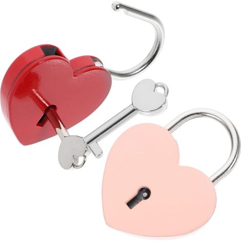 de 2 cadenas vintage en forme de c ur avec cl pour bagages (1/5)