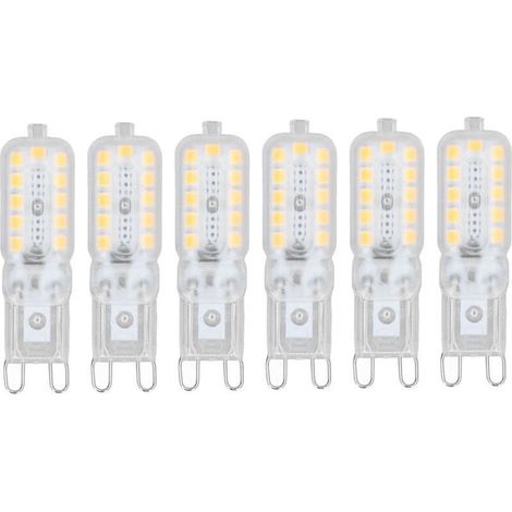 Ampoule LED G9 6 pièces 5W 22LED variable, couvercle transparent, blanc naturel 220-240V, pour plafonnier, applique murale et lampe de table (1/5)