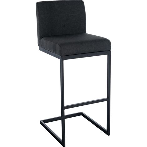 Sgabello da bar in tessuto Hopewell grigio scuro
