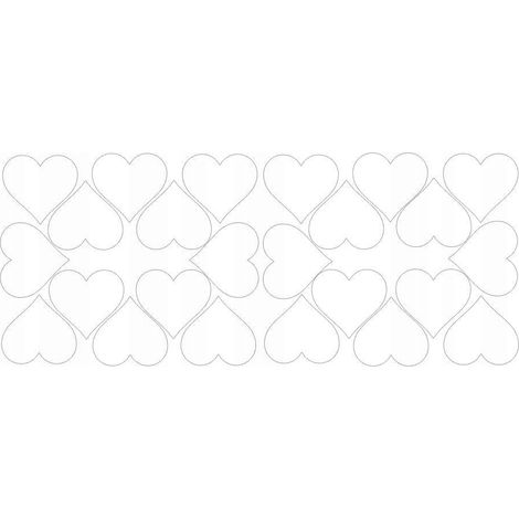 Adesivi a forma di cuore per San Valentino, 7 cm, 24 pezzi, bianco opaco