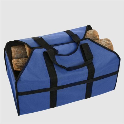 SABIR Bleue Sac de rangement en toile de bois de chauffage pour bois de chauffage - Étanche - Portable et pliable - Pour l'extérieur 1 pièce (1/5)