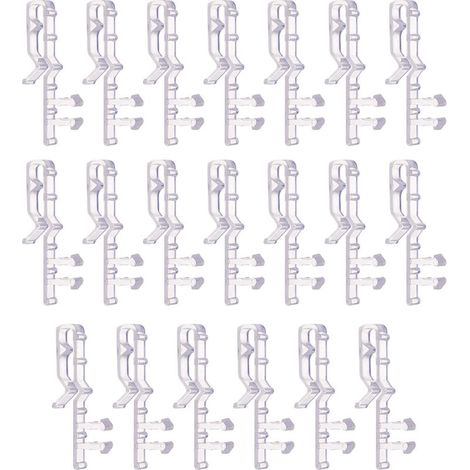 20 clips de fixation pour cantonnière de store,clips de maintien en plastique transparent pour cantonnière de store,clips de (1/5)