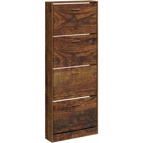Maison Exclusive - Scarpiera Rovere Fumo 59x17x150 cm in Legno Multistrato (1/5)