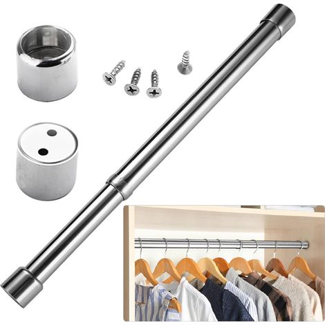Tringle à Vêtements Extensible,31-51 cm Barre de Penderie en Acier Inoxydable Réglable Tringle à Vêtements Extensible Barre de Penderie Évolutif pour Salle de Bain, Placard, Armoire (1/5)