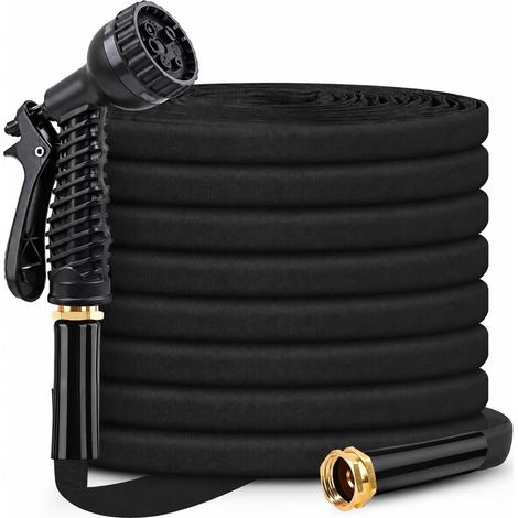 Tuyau d'arrosage flexible de 3/4" avec 7 modes de pulvérisation, embout de tuyau, léger, sans pli et tuyau d'arrosage pour extérieur, cour, pelouse, lavage de voiture, marine et camping-car (15 m) (1/5)