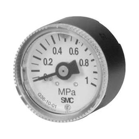 Manomètre SMC, 0mPa à 1mPa, raccord R 1/8, Ø cadran 37.5mm ( Prix pour 1 )