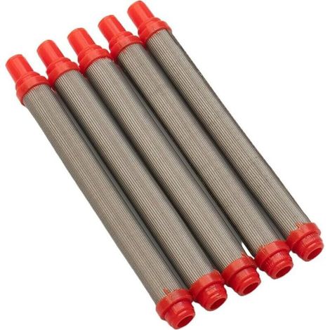 Pack de 5 filtros airless para pulverización, malla 200, fabricados en acero inoxidable, para pintura airless