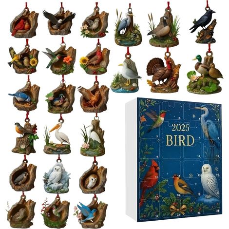 Calendrier de l'Avent Ornement D Oiseau En Acrylique Plat 2D Calendrier De Compte A Rebours De Noel 2025 Pour Pour Vacances Anniversaires Cuisines Voitures Sacs À Dos (1/5)