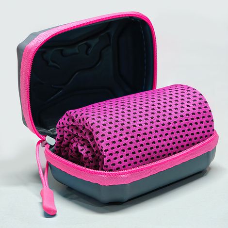 Serviette de Sport Rafraîchissante EVA 30x90 cm – Absorbante, Séchage Rapide, Effet Froid Immédiat – Accessoire Fitness Running et Outdoor, Rose Fuchsia-x