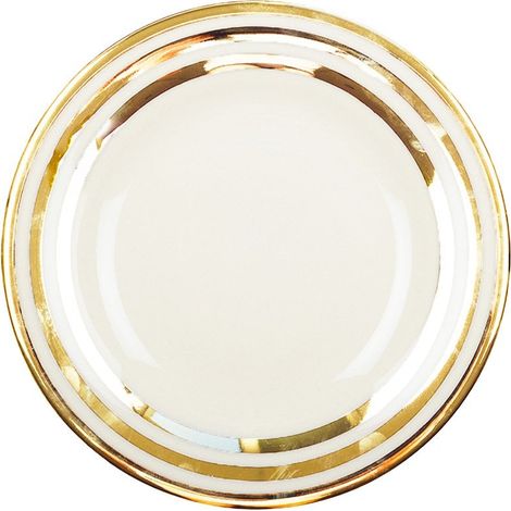 Assiette Creuse Ronde en Verre avec Triple Motif Doré Effet Marbré pour Table 23 cm - PANGIVO (1/3)