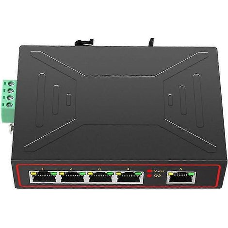 Commutateur réseau industriel RJ45 5 ports 100M, hub/répartiteur Internet RJ45, commutateur prêt à l'emploi, montage sur rail DIN, commutateur facile à utiliser WHBYV (1/4)