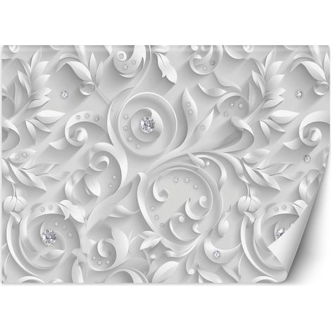 Fototapete Muster Blumen Diamanten Glamour 300x210 cm