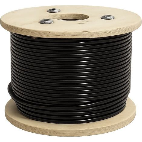 Nylon Coated Galvanised Wire Rope 7X19 5MM Coated to 6.5MM 100M Reel (Black Gym Cable Pulley Rigging)