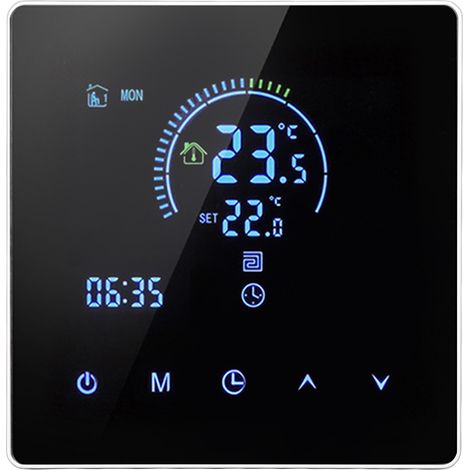 Intelligenter, programmierbarer Wandthermostat mit großem digitalem Touchscreen, Tuya-kompatibel, 3500 W Heizleistung, AC 90–240 V, 16 A, 3 m Sonde (1/5)