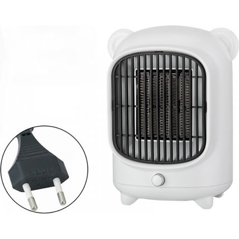 Raumheizer, 500 W Mini-Elektroheizkörper, 2 Modi, Badezimmer-Heizlüfter, Überhitzungs- und Kippschutz für Schlafzimmer, Home-Office (weiß) (1/4)