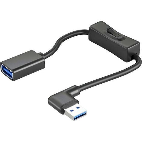 Câble d'extension USB 3.0 portable avec interrupteur pour ventilateurs, lampe de bureau LED - 1,5 m (1/4)