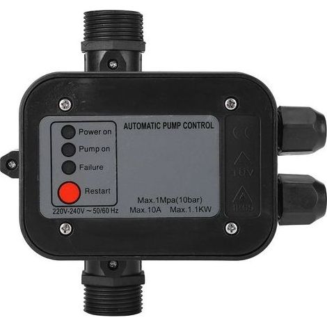 Schwarze 220-V-Selbstansaugwasserpumpe, Druckschalter, automatischer Druckregler (1/5)