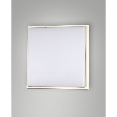 Desdy Plafoniera LED Quadrata 23W 2700lm 3000K Warm White Struttura in Metallo e Policarbonato Bianco IP54 Design Moderno 3314-61-102