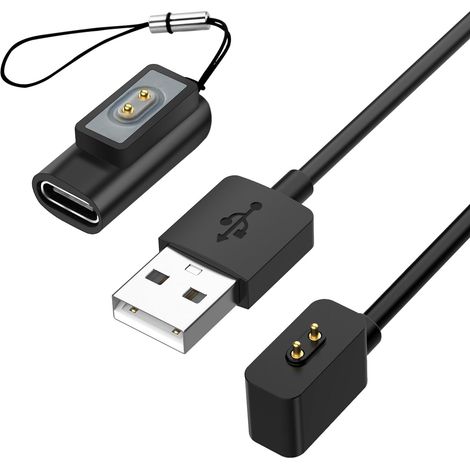 Chargeur Compatible avec Smart Band 9/8/8 Pro/Watch 3 Active/Band 2 Uniquement, 1M Câble de Charge USB Magnétique avec Adaptateur Type C (1/5)