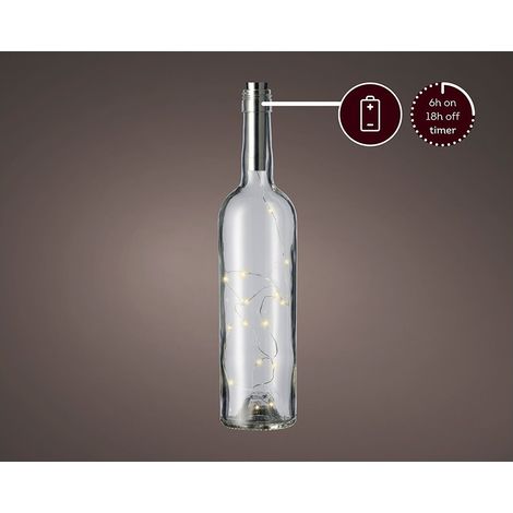 Micro-LED-Girlandenkappe für Flasche, 15 LEDs (1/2)