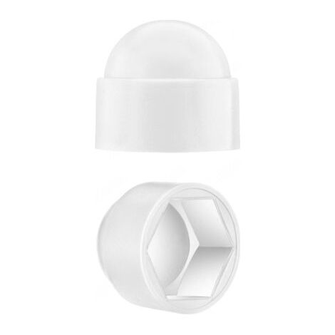 Cache-écrous M8 pour clé de 13 Blanc 10 pcs. Bouche-trou