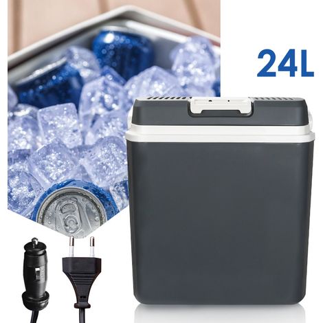 SWANEW Mini Frigo Portatile elettrico 24L per Auto e Ufficio. Frigorifero Piccolo per Brevi Viaggi. Caldo e Freddo 12V 220V 12V 220V Grigio (1/5)