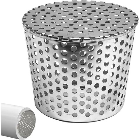 Crapaudine de Gouttière en Acier Inoxydable 304, Filtre Conique 90-110 mm avec Trous 5 mm, Grille Anti-Feuilles pour Gouttière pour Jardin, Cour, Garage