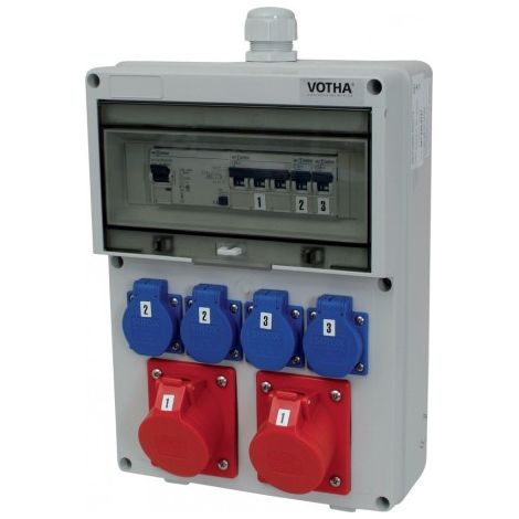Coffret électrique de chantier 2xCEE,4xSchutzko., FI