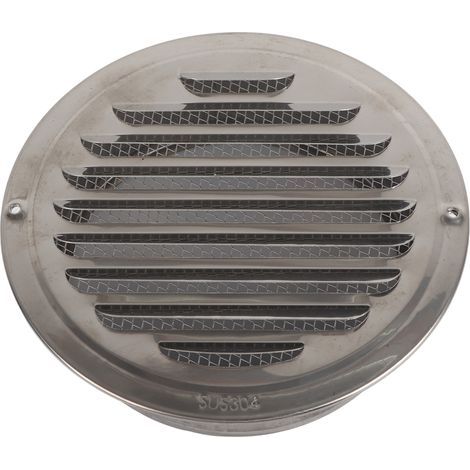 Grille de ventilation en acier inoxydable 304, rond, capuchon de conduit d'évacuation pour cuisine et salle de bain, 160 mm (1/5)