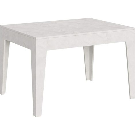 Tavolo "Lecco" allungabile in legno per sala da pranzo -Allungabile fino a 180 cm / Bianco Spatolato (1/4)