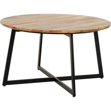 Mesa de centro de metal y madera redonda80x80x45h cm (1/5)