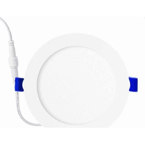 Deux spots encastrés LED de 6 pouces, sans encastrement, avec boîte de jonction, à intensité variable, lumière blanche froide 4000K, paquet de 2. (1/5)