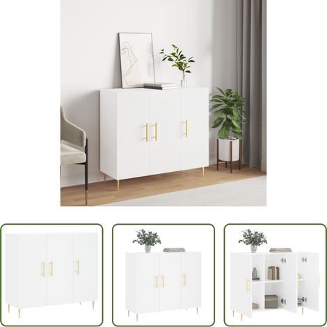 vidaXL Holz Sideboard -  Sideboard Weiß 90x34x80 cm Holzwerkstoff (1/5)