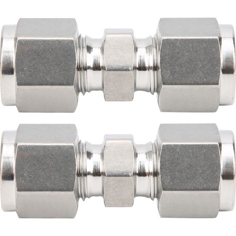 Adaptateur de Tube à Double Bague en Acier Inoxydable - Lot de 2 (Ф8) (1/5)