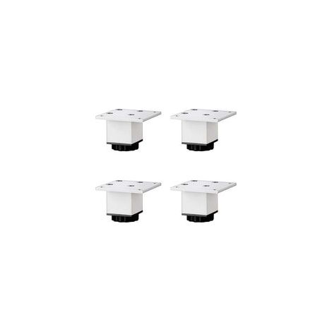 Pieds de Meubles en Aluminium Réglables Carrés 5cm pour Cuisine et Salle de Bain, Argent Mat (Lot de 4) (1/5)