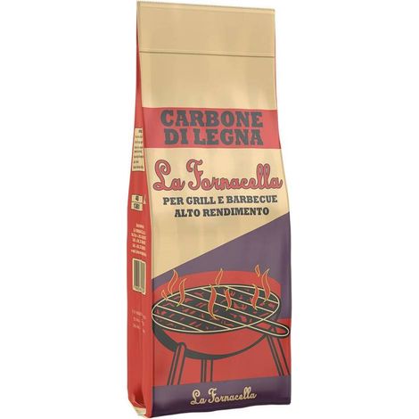 Carbón vegetal La Fornacella, saco de 5 kg de leña vegetal – La Fornacella