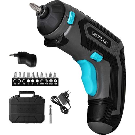 Cecotec Cacciavite Elettrico PowerGyro 3500 X-treme Set. Potente 6Nm, Batteria 4V 1500mAh, Velocità 200rpm, Luce LED, Mandrino 1/4", 10 Punte, Valigetta per il Trasporto (1/5)