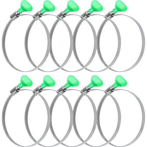 Pinces de tuyau à clé réglables,80-100mm,10pcs Pinces à vis à pouce en acier inoxydable 304,Pince à tuyau de pince à tuyau de séchage,Pinces à engrenage de ver pour la collecte de poussières,Pince RV