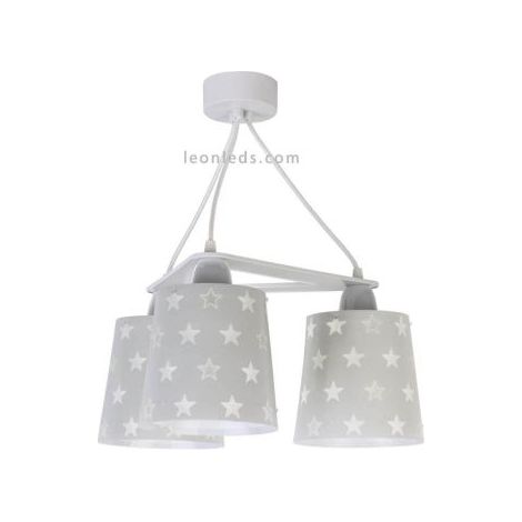 Dalber Lámpara de techo infantil 3 Pantallas Gris Stars (1/5)
